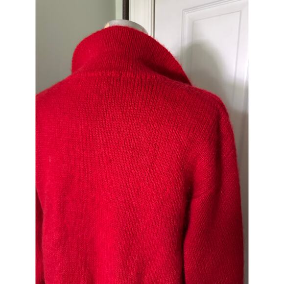 Vintage mohair cardigan sweater coat jacket red Y2K I.B. Diffusion Applique Sz S - Picture 7 of 16